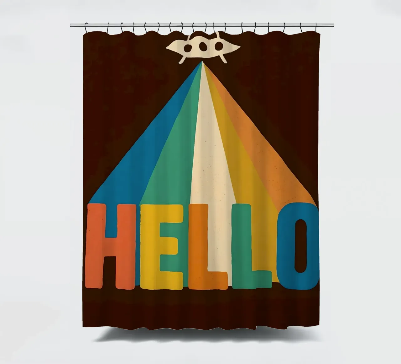 UFO retrò Hello Art tenda da doccia da 🥝 KIWI STORE