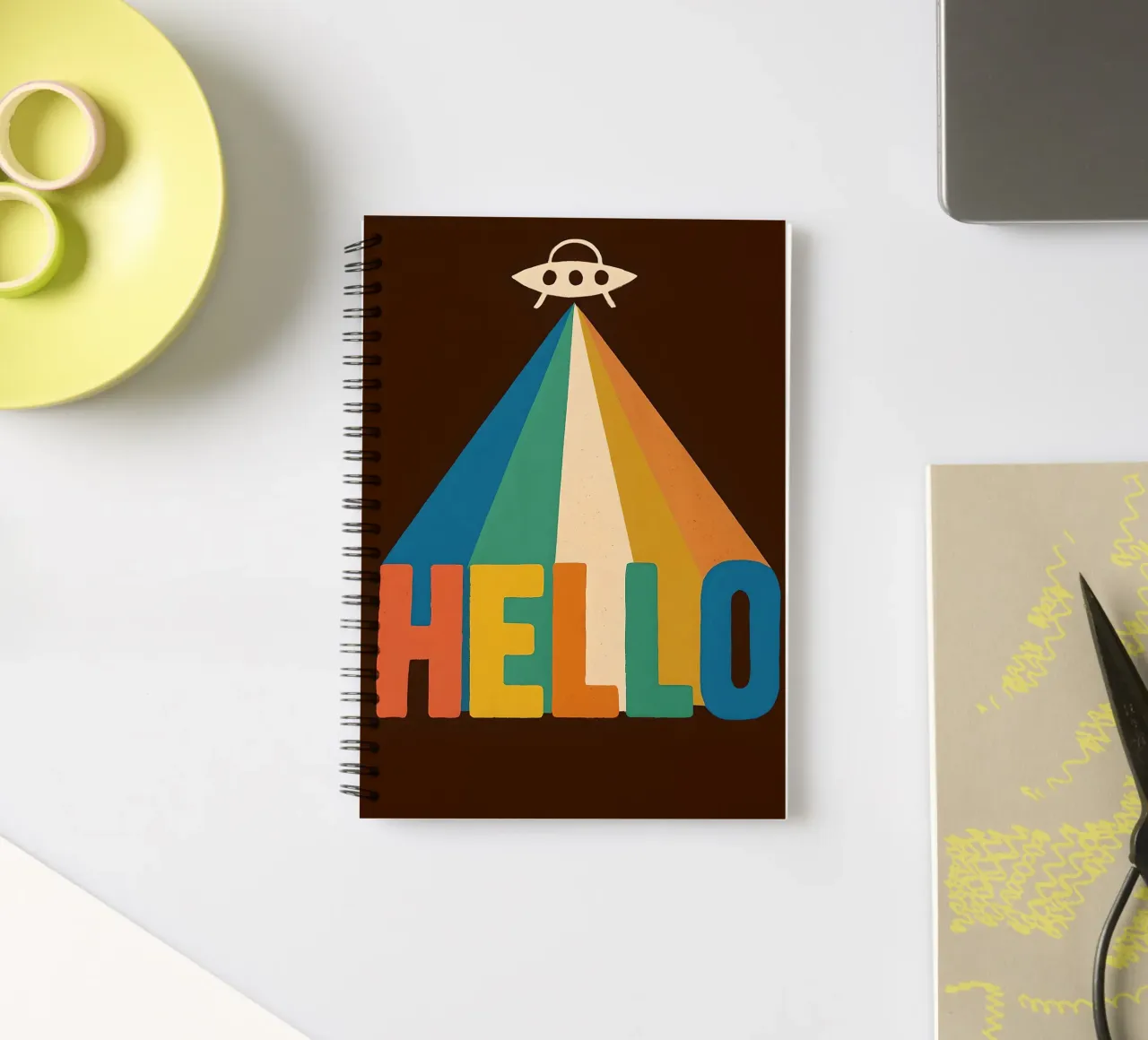UFO retrò Hello Art diario ad anelli da 🥝 KIWI STORE