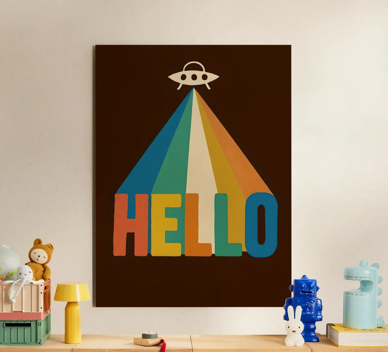 UFO retrò Hello Art alluminio dibond da 🥝 KIWI STORE