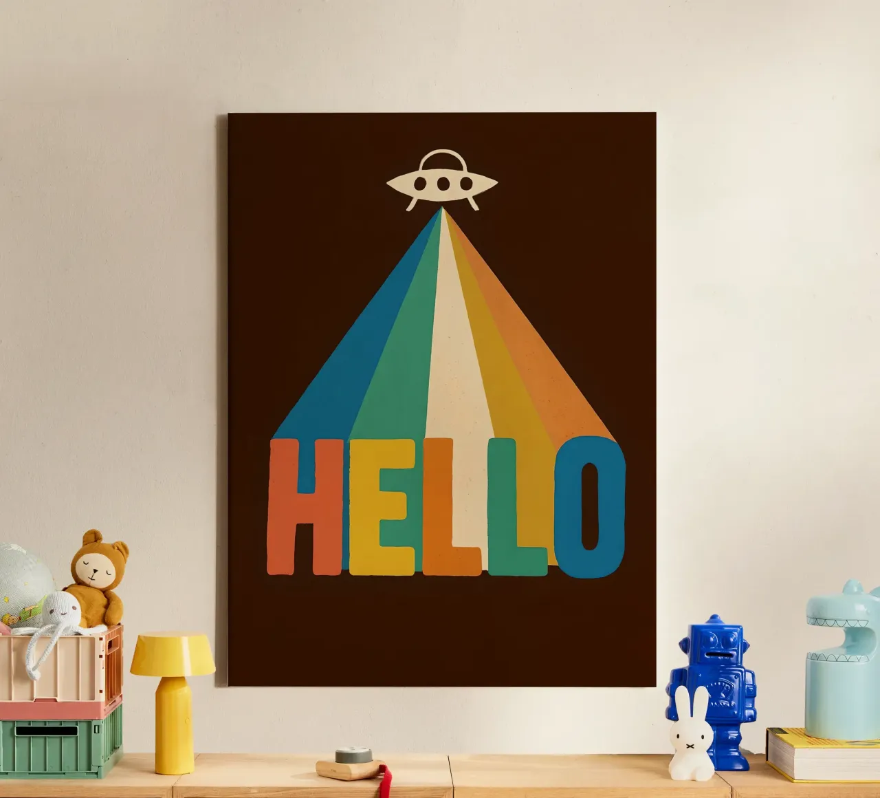UFO retrò Hello Art tela da 🥝 KIWI STORE