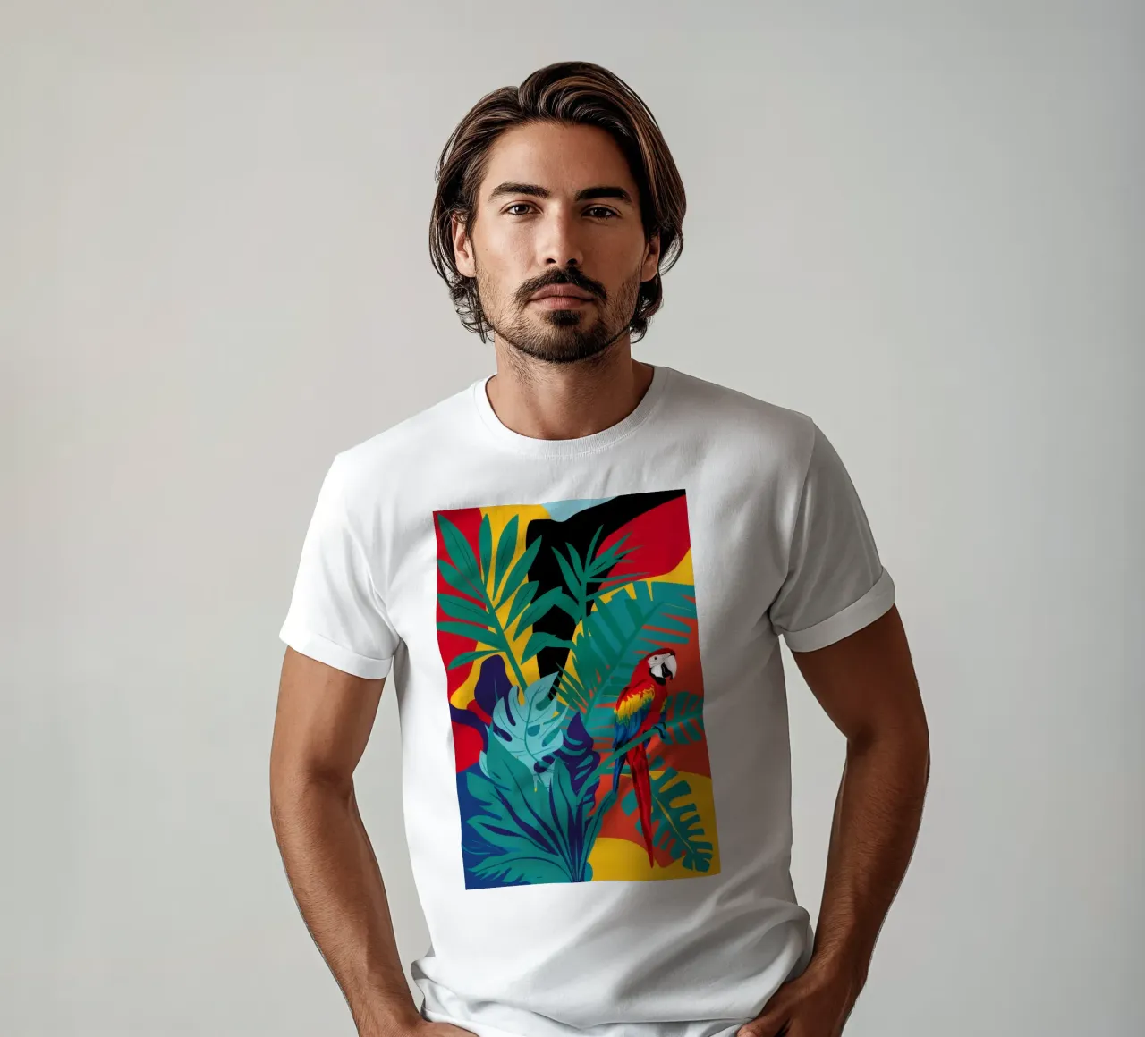Paradiso dei pappagalli cremisi t-shirt da Lunar Valentina