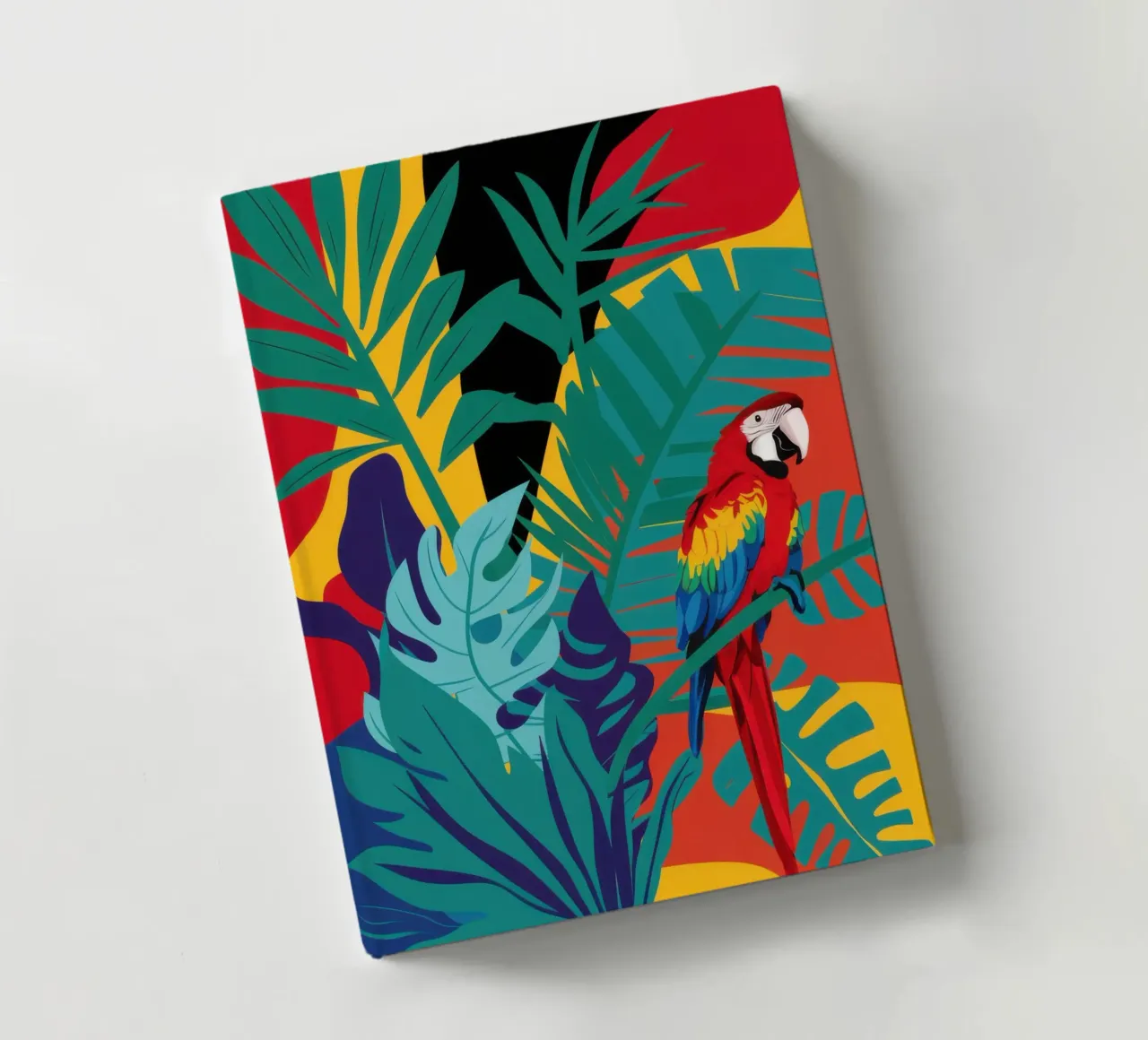 Crimson Parrot Paradise notebook by Lunar Valentina
