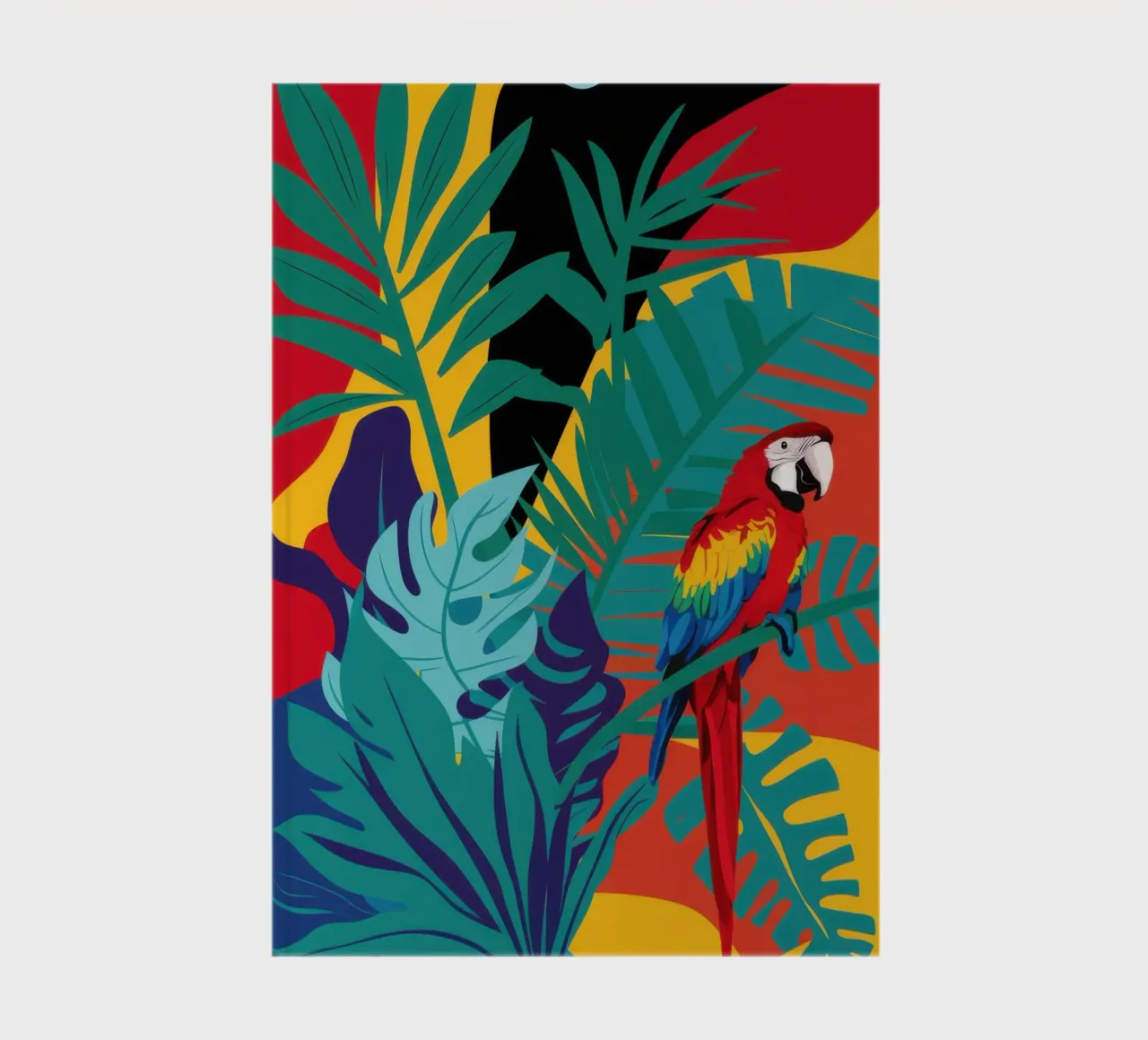 Crimson Parrot Paradise notebook by Lunar Valentina