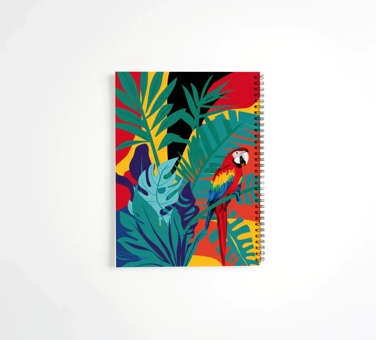 Crimson Parrot Paradise spiral notebook by Lunar Valentina