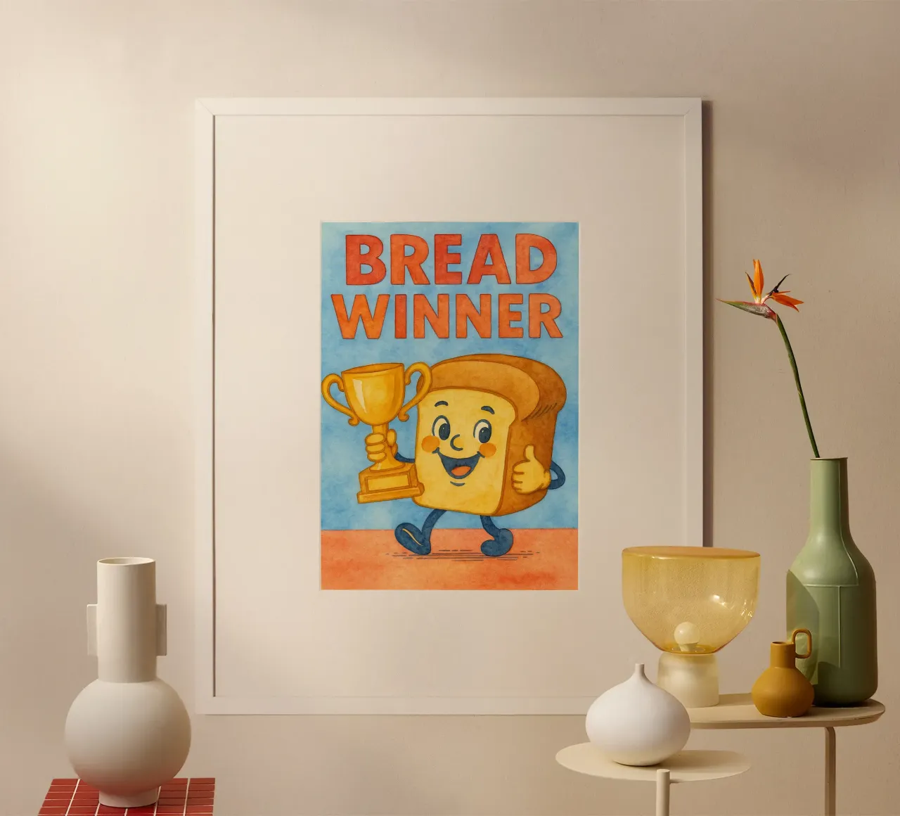 pittura d'arte del vincitore del pane poster da Mutiaram
