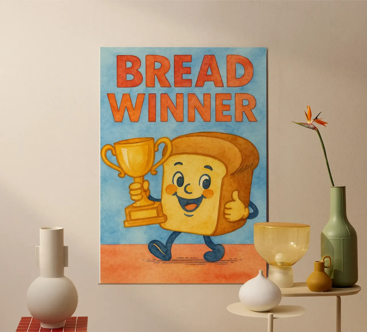 pittura d'arte del vincitore del pane poster da Mutiaram