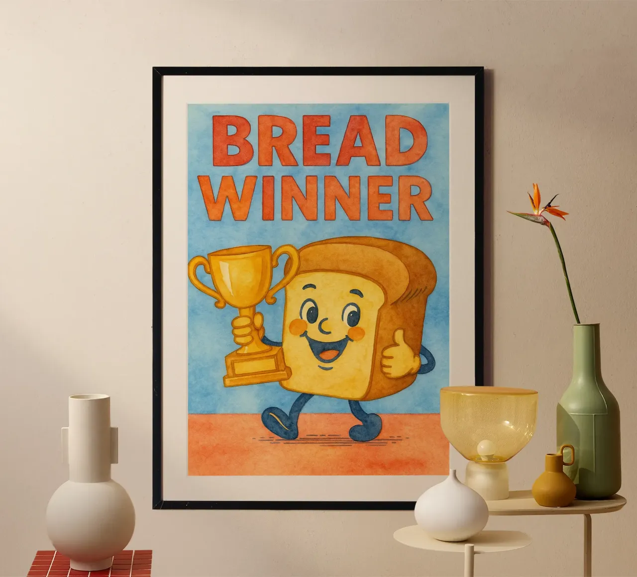 pittura d'arte del vincitore del pane poster da Mutiaram