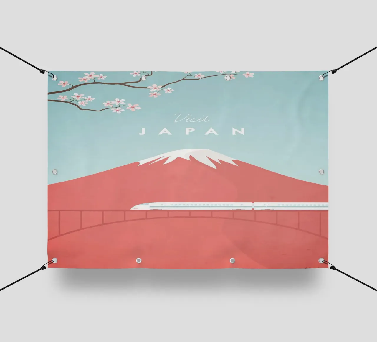 fare un viaggio in treno con vista sulle montagne telo in pvc da damon store