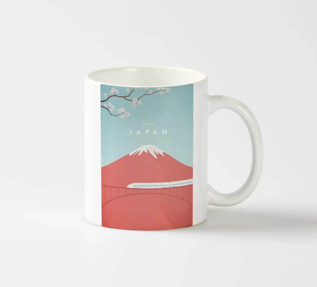 fare un viaggio in treno con vista sulle montagne tazza in ceramica da damon store