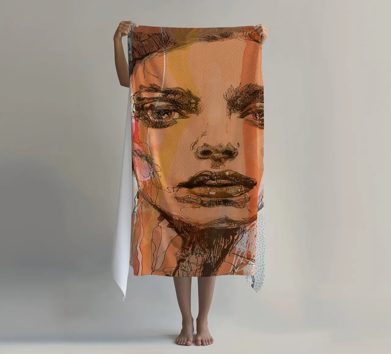 orange beach towel by Giulio Iurissevich