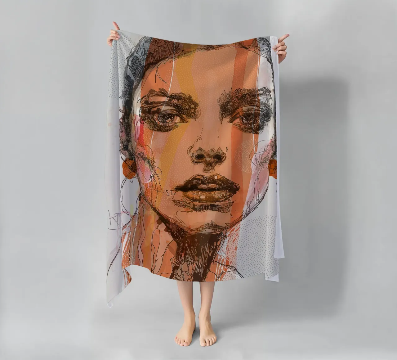 orange beach towel by Giulio Iurissevich