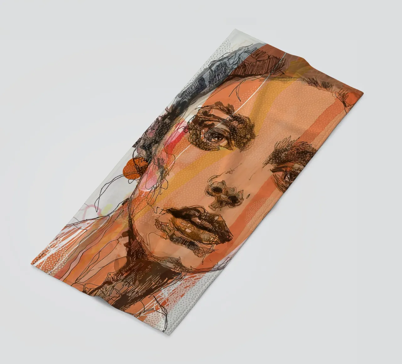 orange beach towel by Giulio Iurissevich