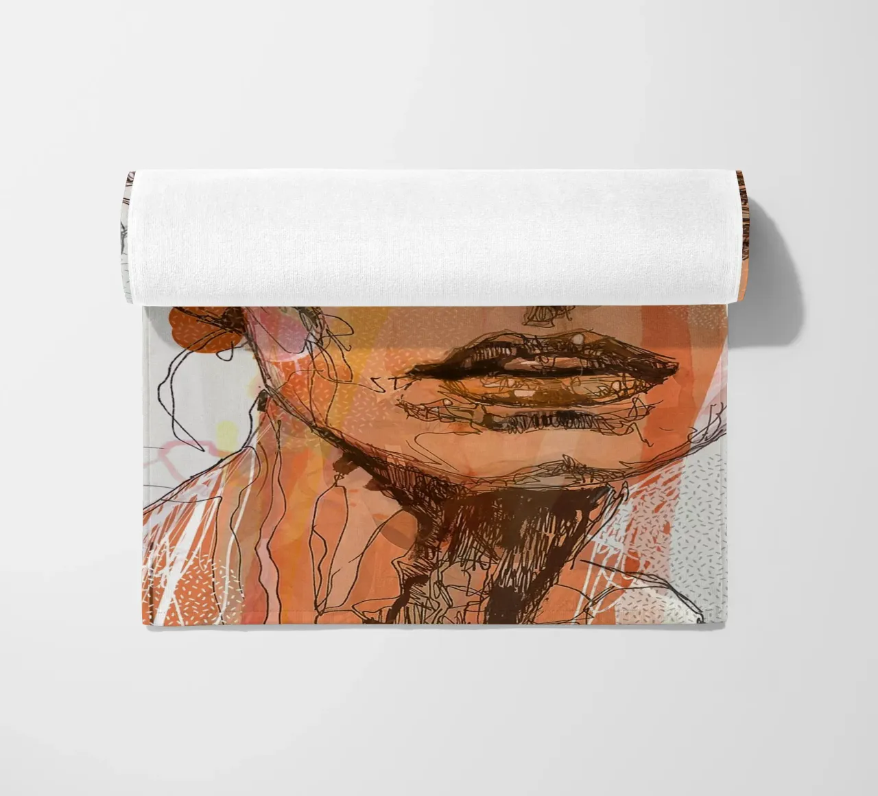 orange beach towel by Giulio Iurissevich