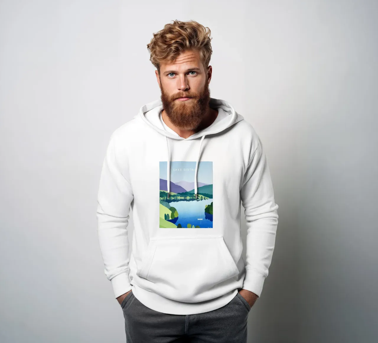 incredibile vista panoramica sul lago felpa con cappuccio da damon store
