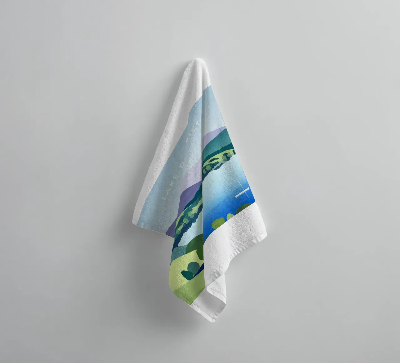 amazing panoramic view of the lake towel by damon store