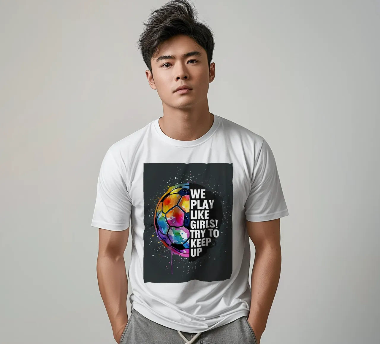 Colorful Soccer Ball with Text t-shirt by 🥝 KIWI STORE