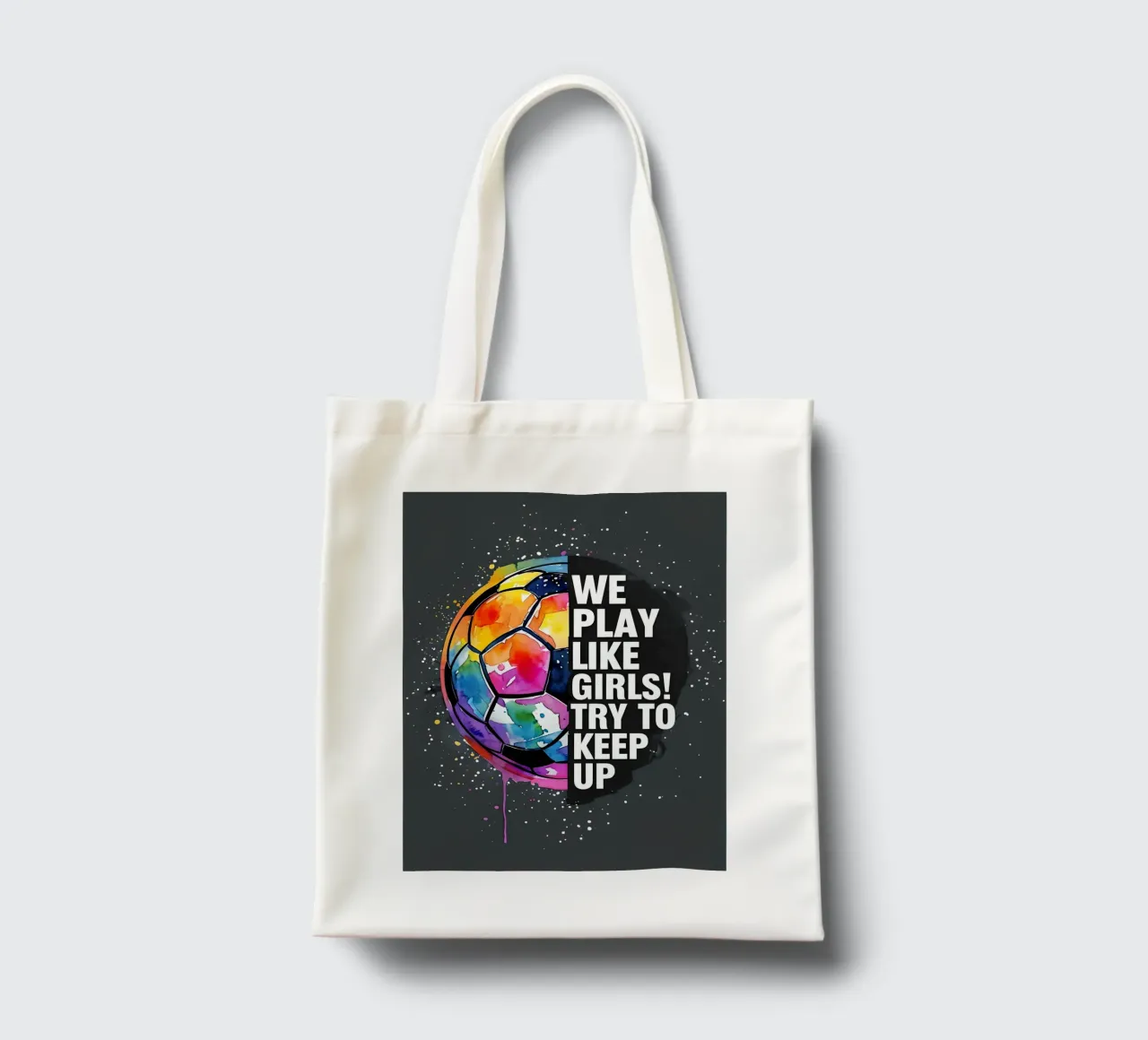 Colorful Soccer Ball with Text tote bag by 🥝 KIWI STORE