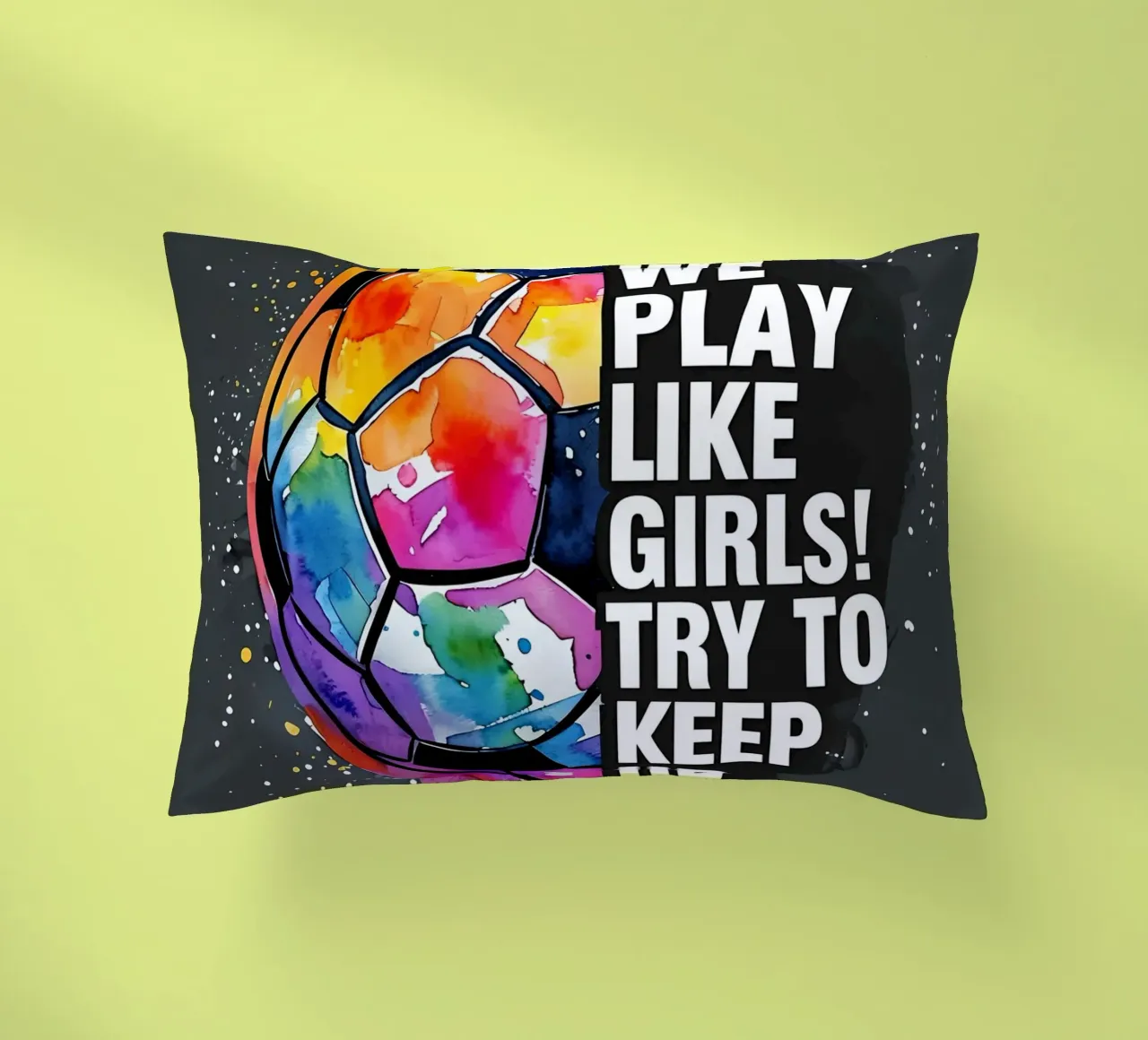 Pallone da calcio colorato con testo cuscino da 🥝 KIWI STORE