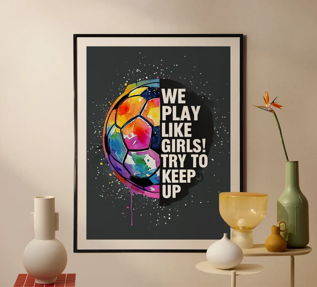 Pallone da calcio colorato con testo poster da 🥝 KIWI STORE