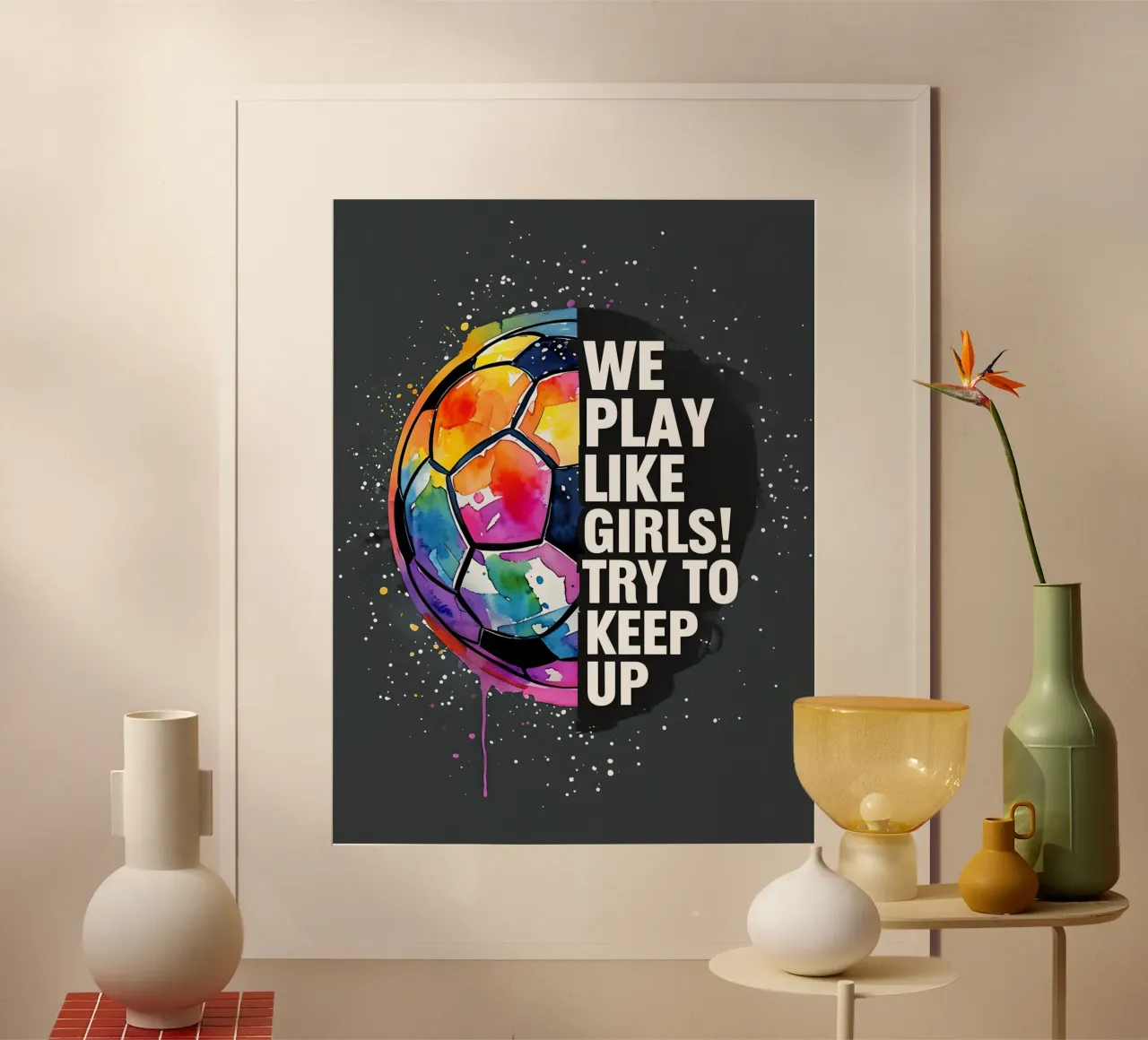 Pallone da calcio colorato con testo poster da 🥝 KIWI STORE