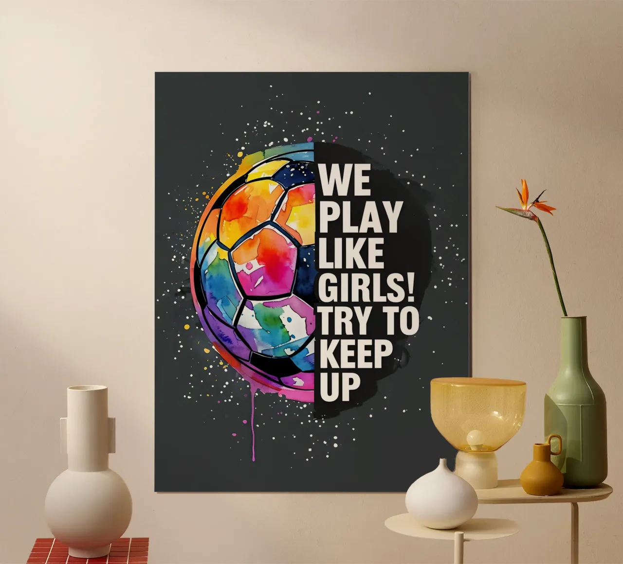 Pallone da calcio colorato con testo poster da 🥝 KIWI STORE