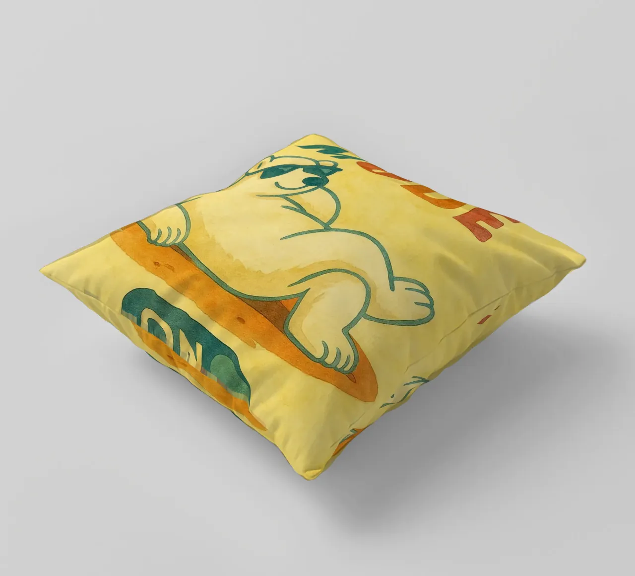 pittura artistica dell'orso in modalità chill cuscino da Mutiaram