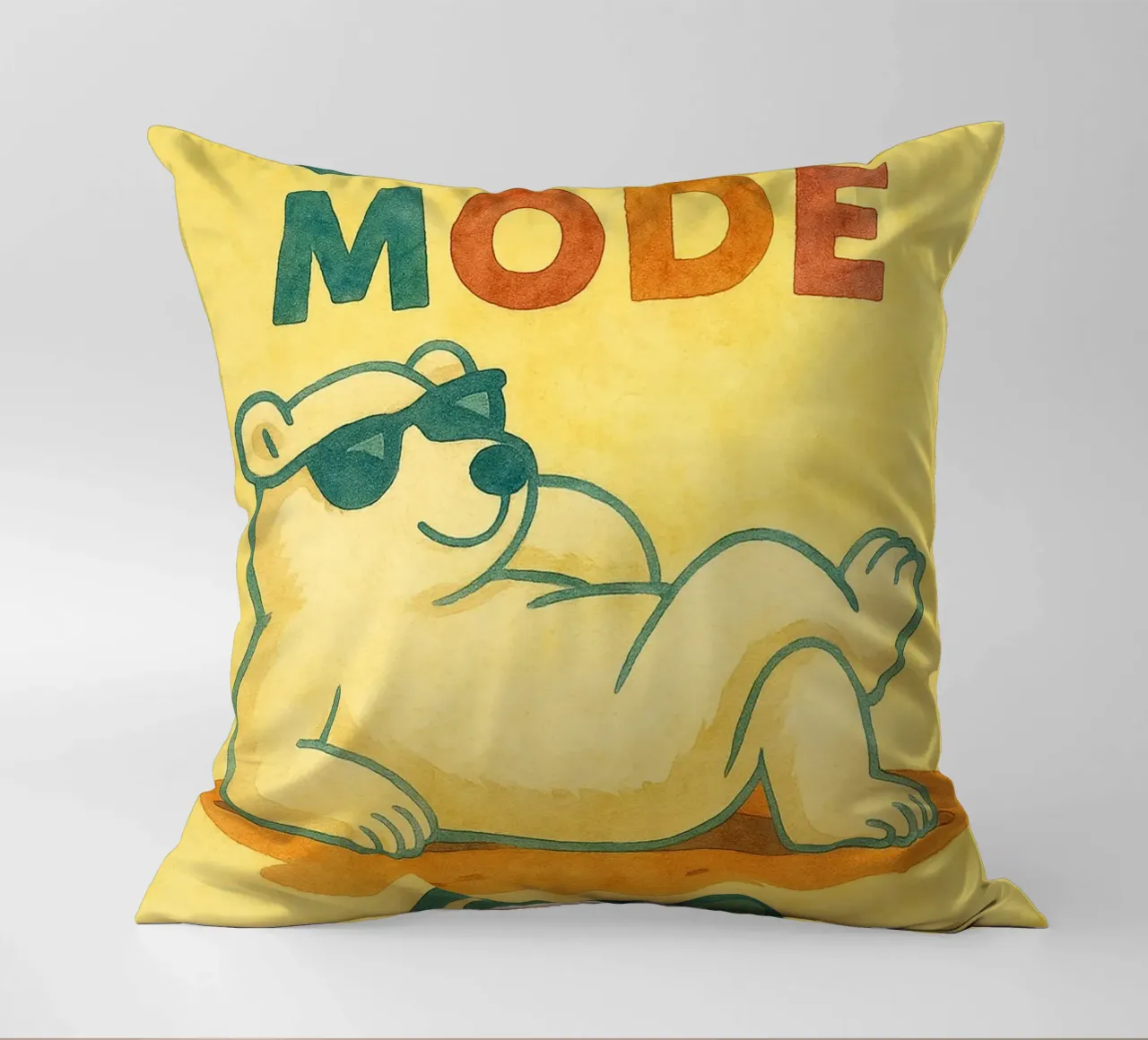 pittura artistica dell'orso in modalità chill cuscino da Mutiaram