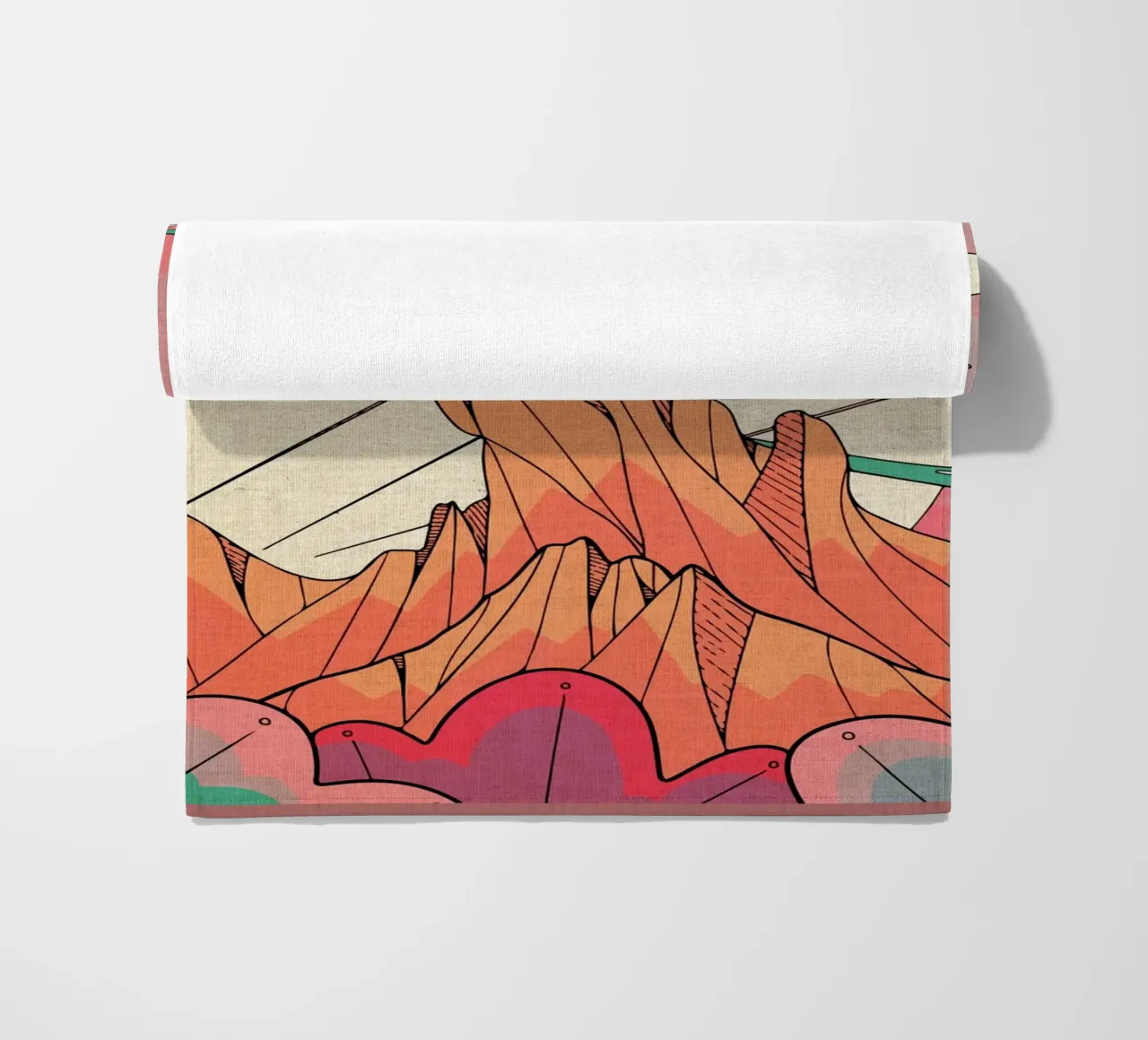 Astronaut on Mountain Peak beach towel by Ashley Studio