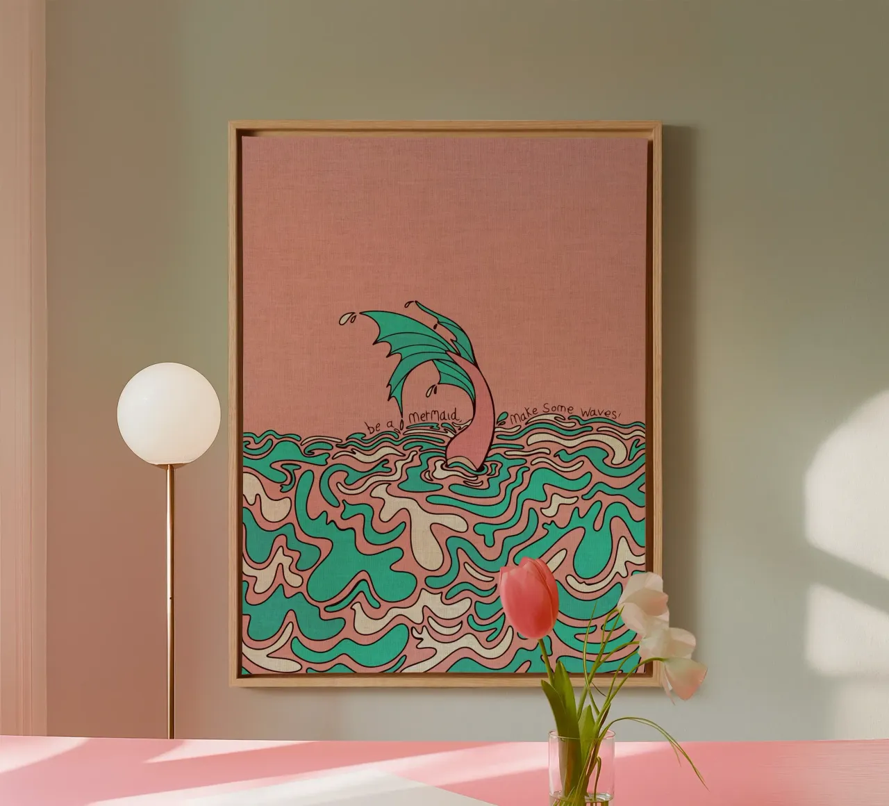 Be a mermaid tela con Cornice a cassetta da Ashley Studio