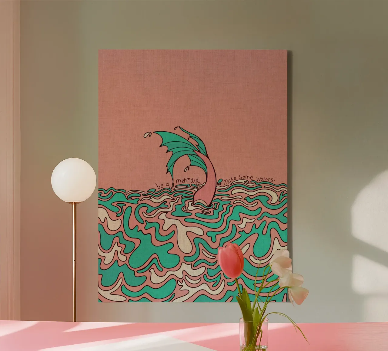 Be a mermaid tela con Cornice a cassetta da Ashley Studio