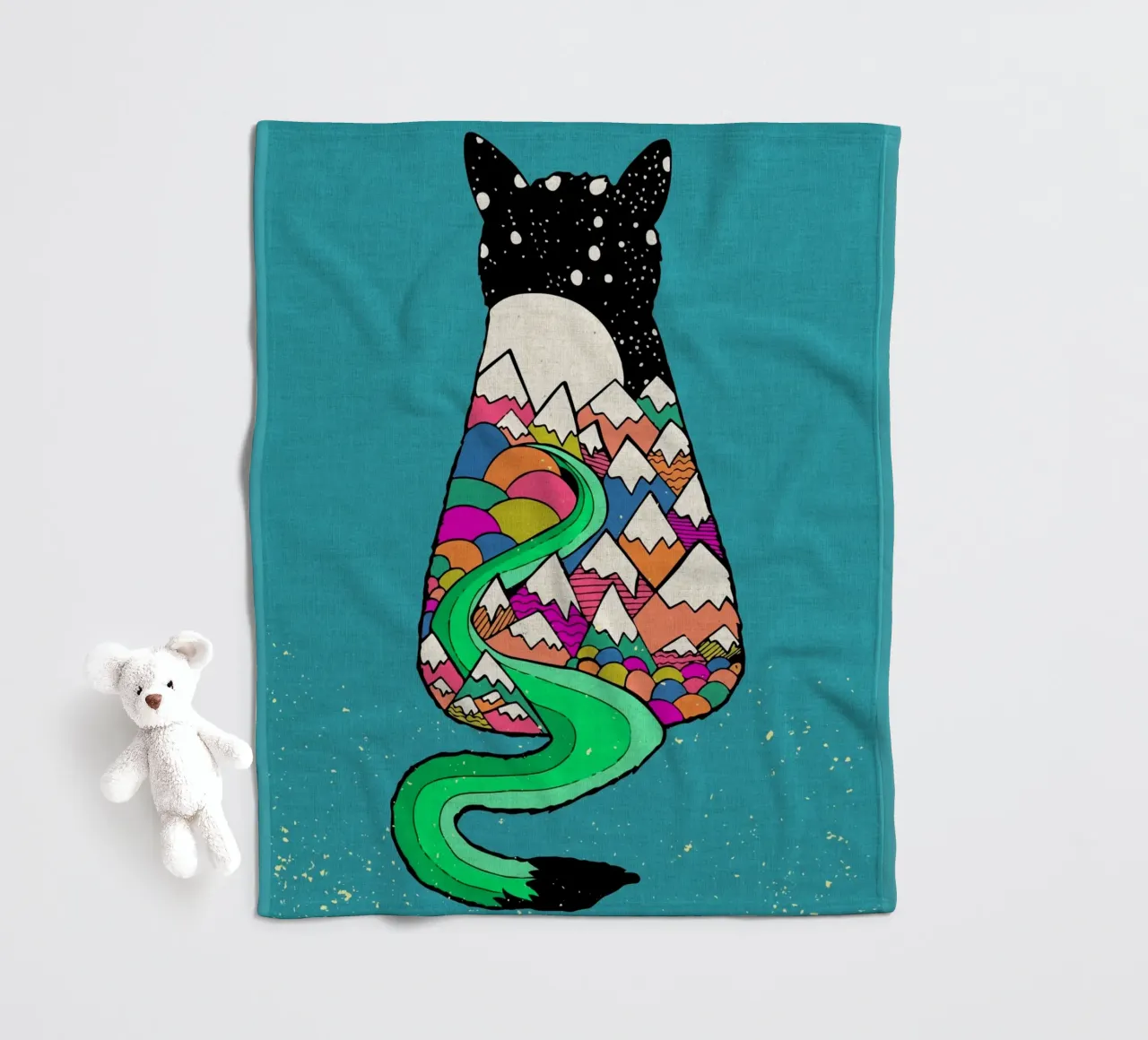 Catscape fleece blanket by Ashley Studio