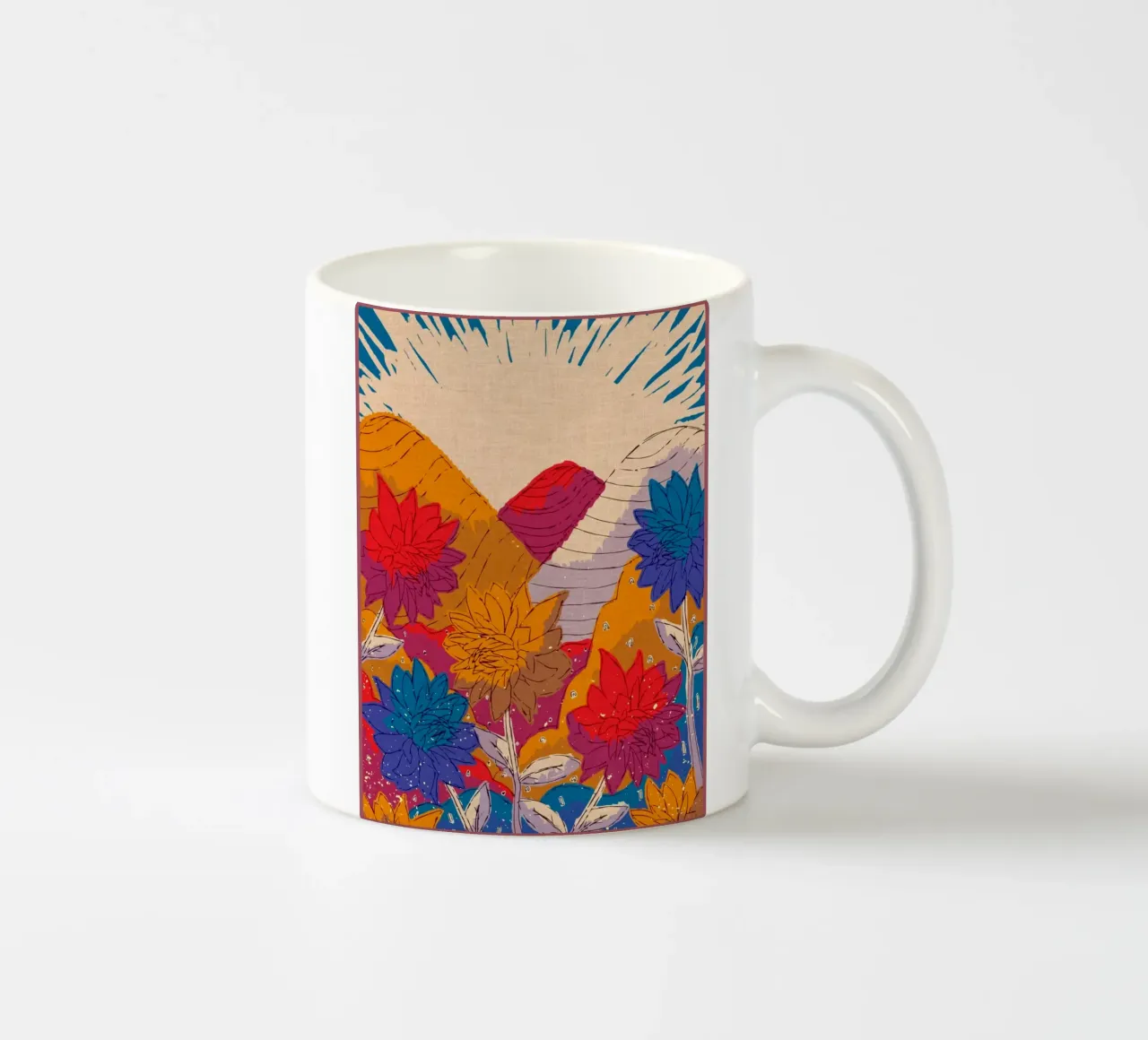 Flower hills ceramic mug by Ashley Studio