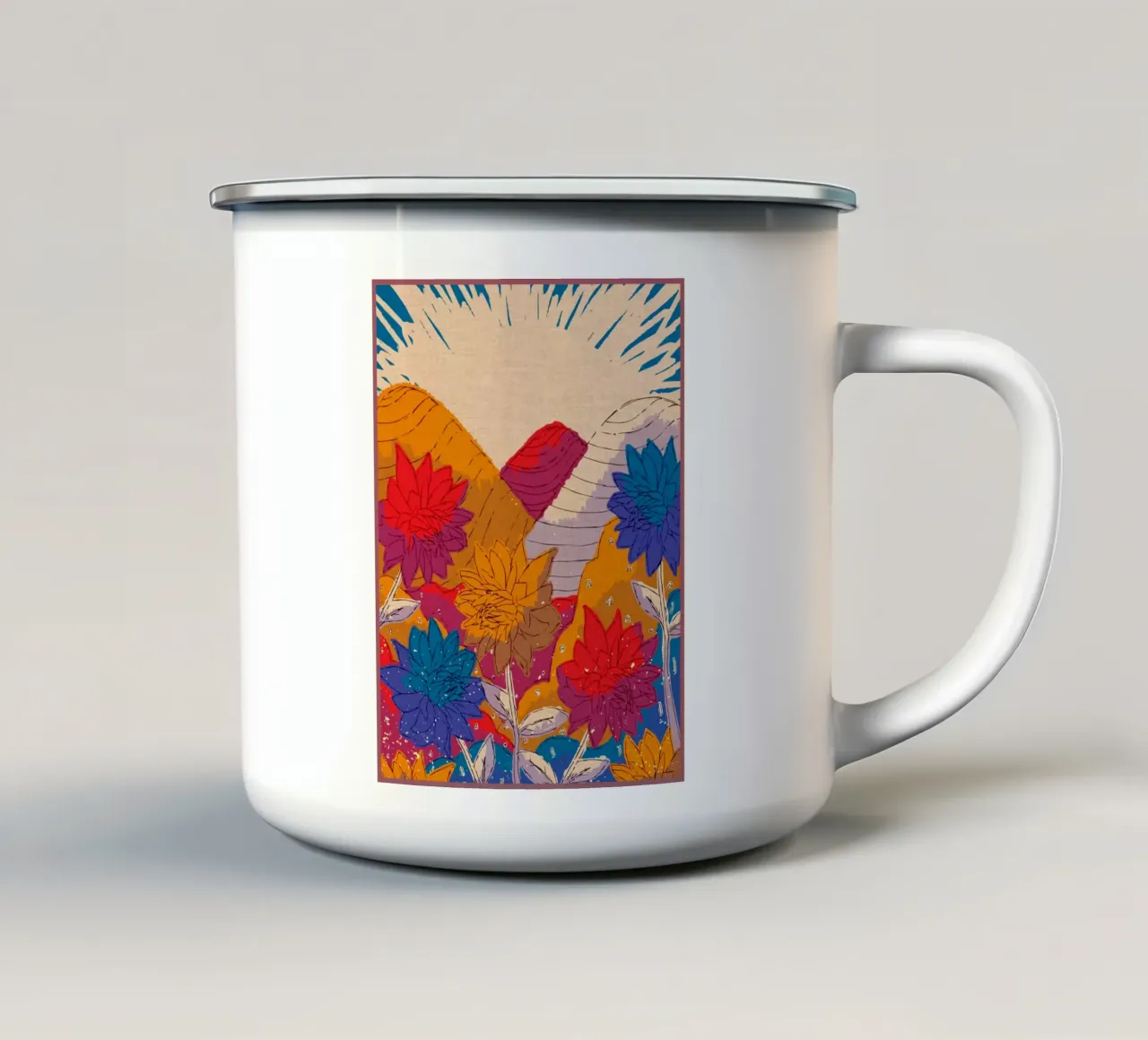 Colline fiorite tazza in smalto da Ashley Studio