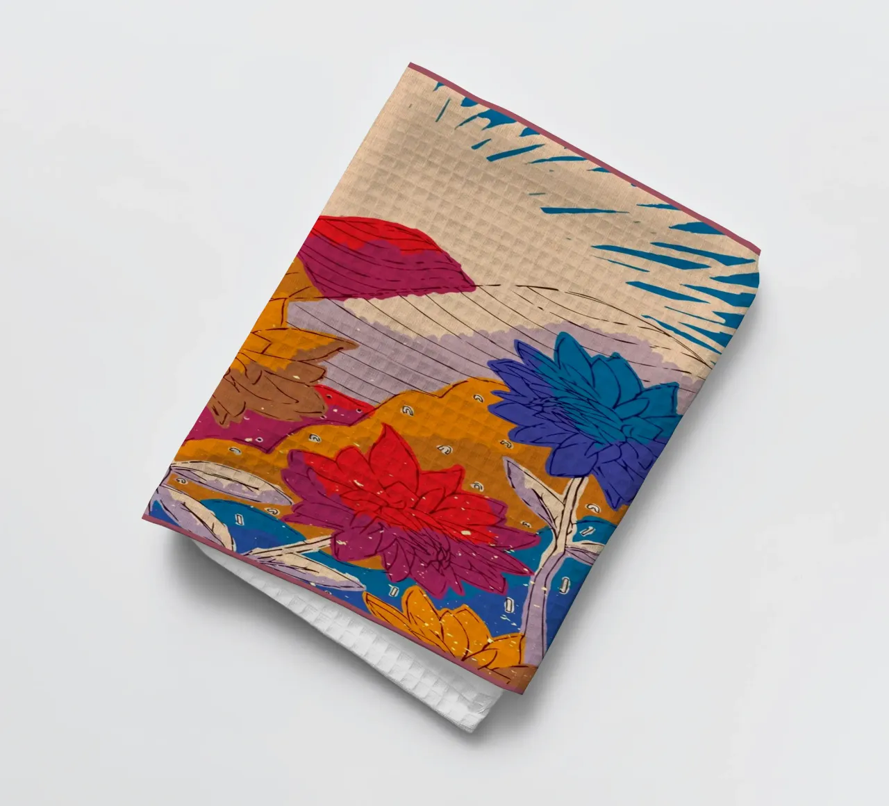 Flower hills tea towel by Ashley Studio