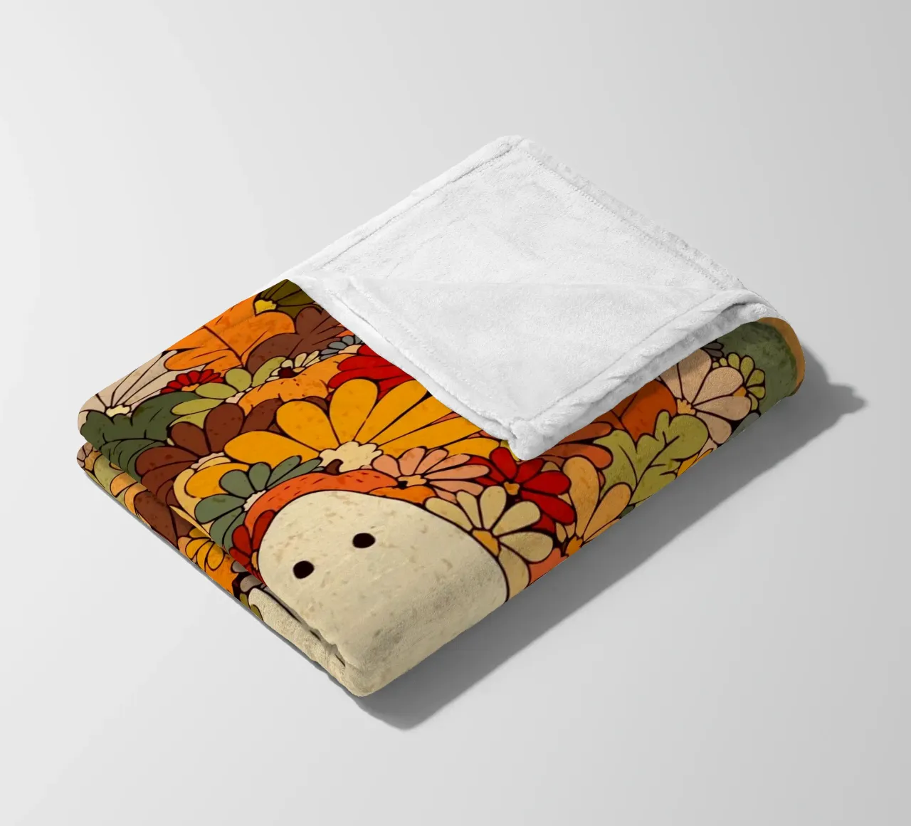 Ghost and flowers fleece blanket by Ashley Studio
