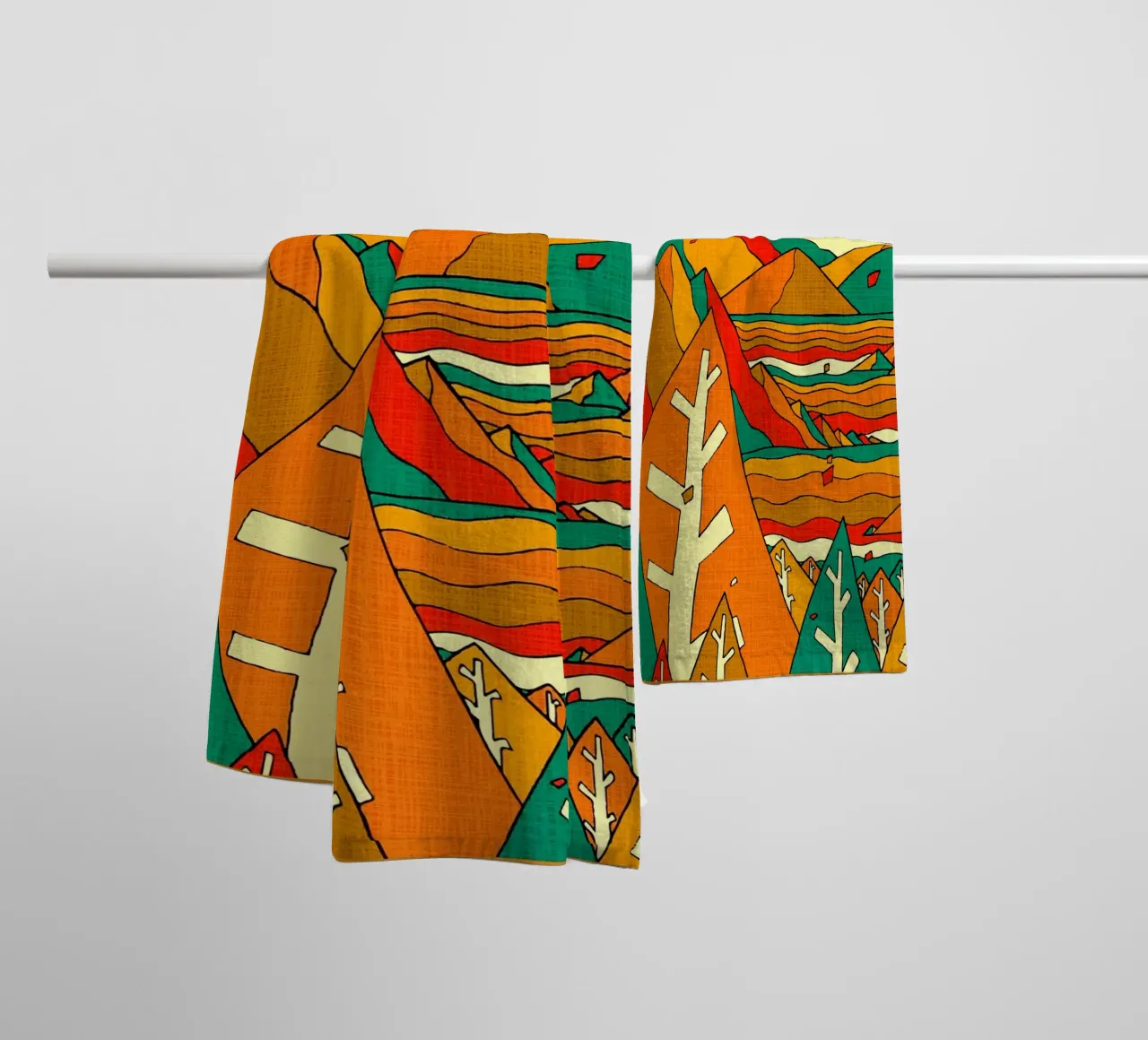 Lakes and trees towel by GaryStudio