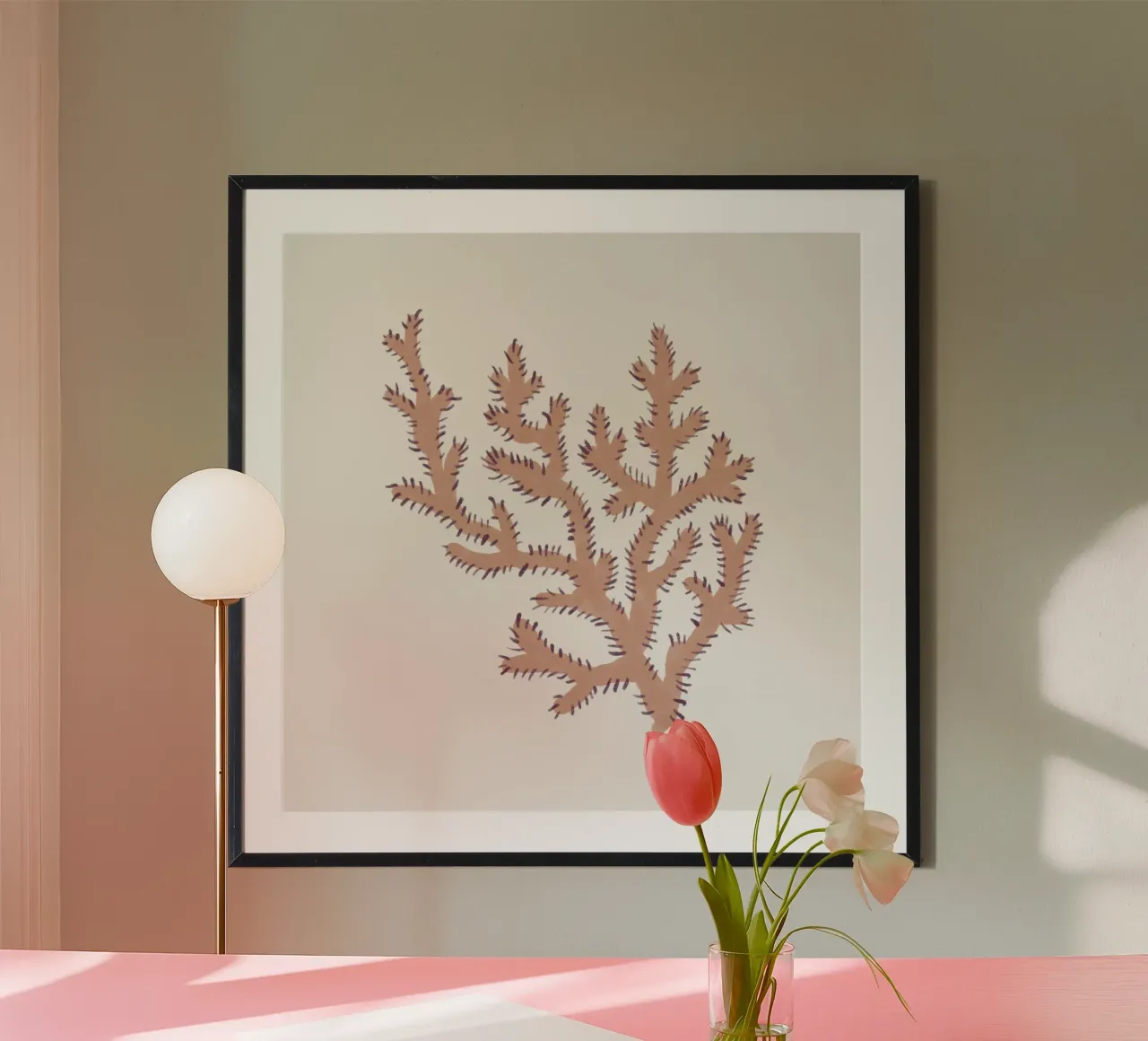 Sea Study No 37 (Square) poster con telaio in plastica da treechild