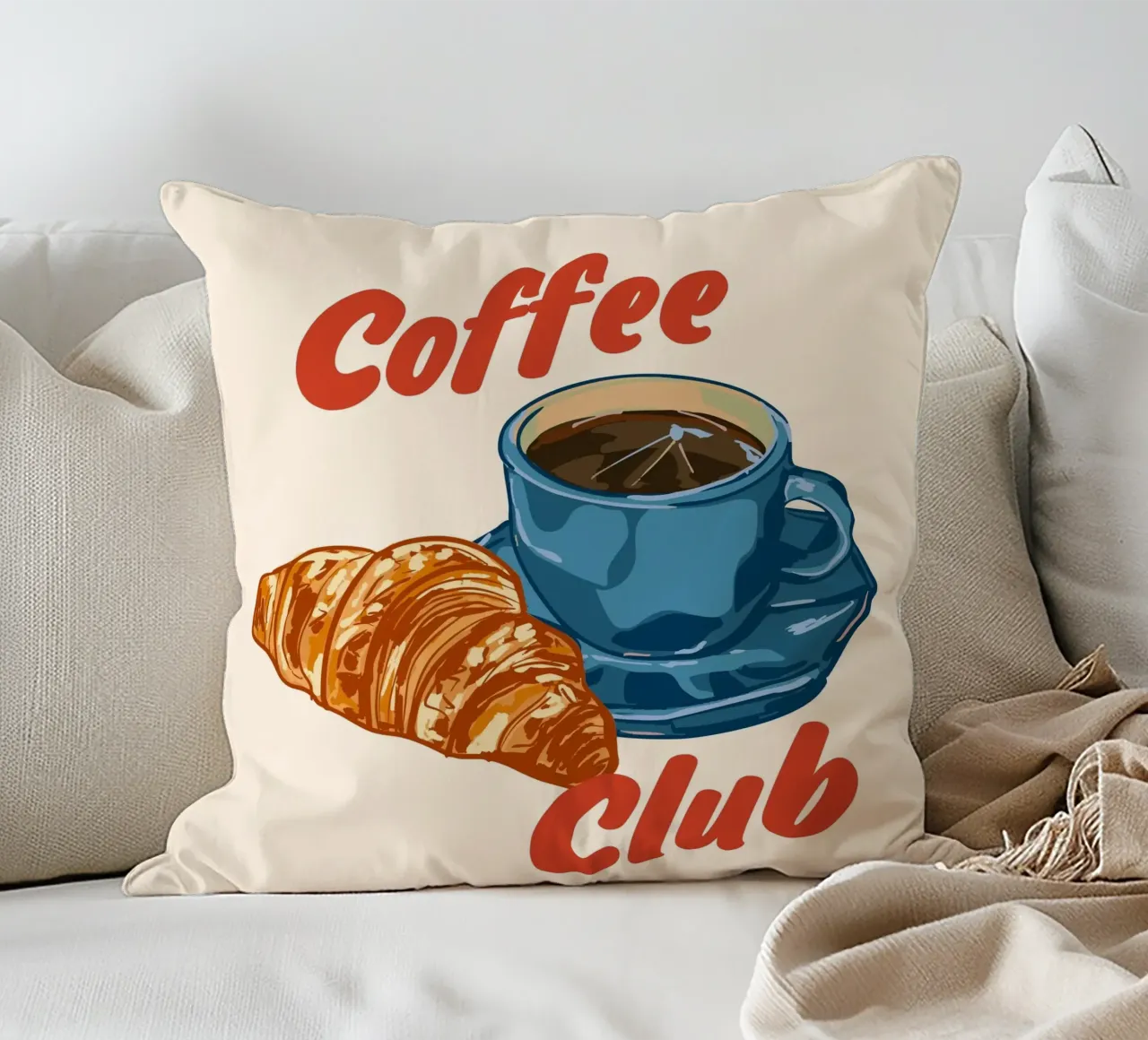 Coffee Club – Espresso & Croissant cuscino da EDMPROJECT