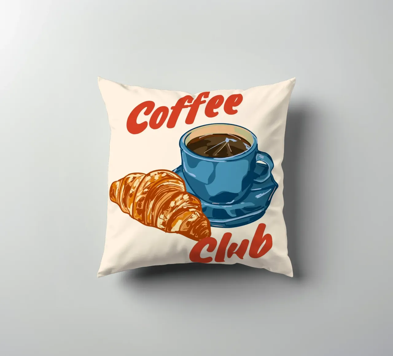 Coffee Club – Espresso & Croissant cuscino da EDMPROJECT