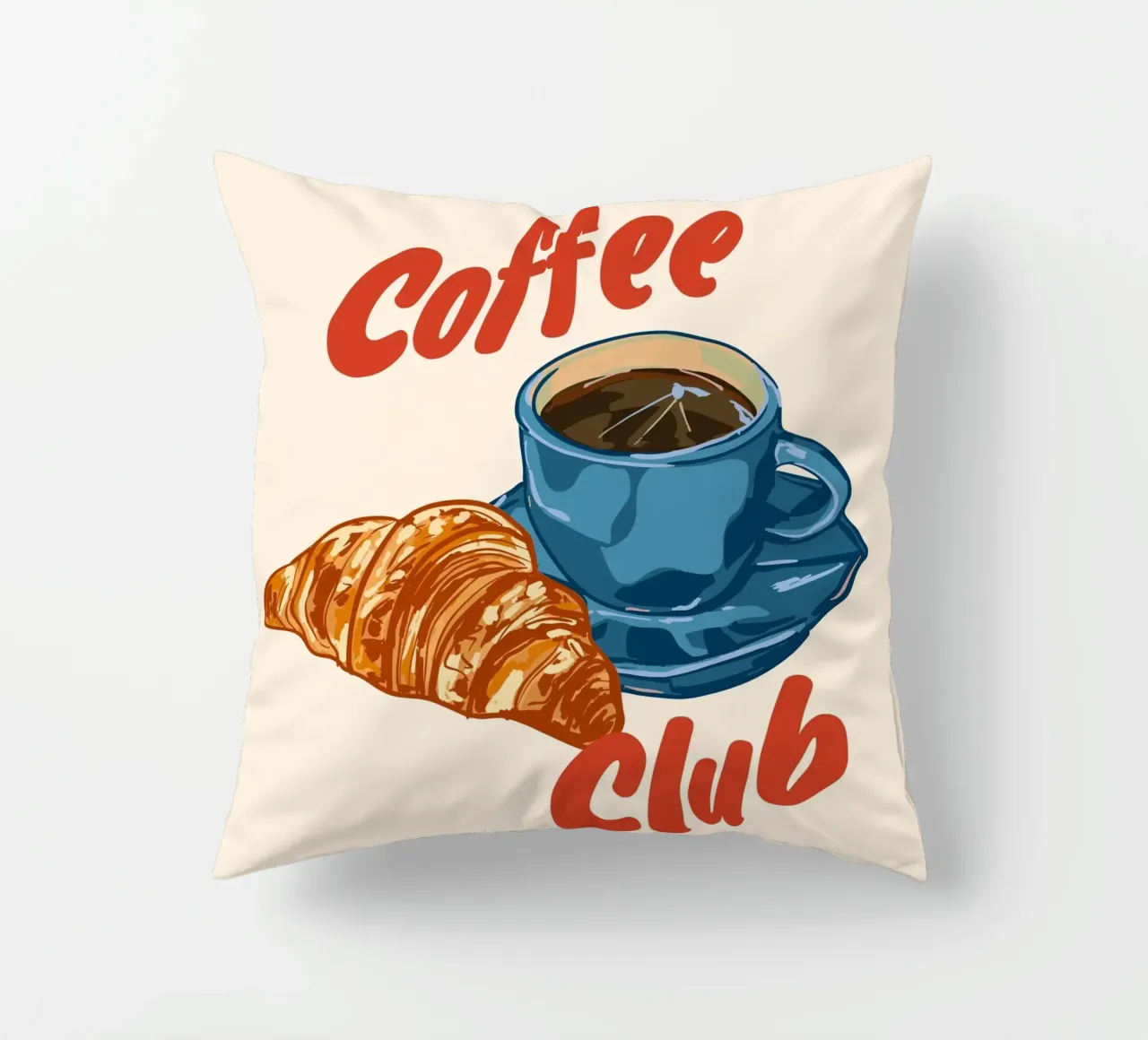 Coffee Club – Espresso & Croissant cuscino da EDMPROJECT