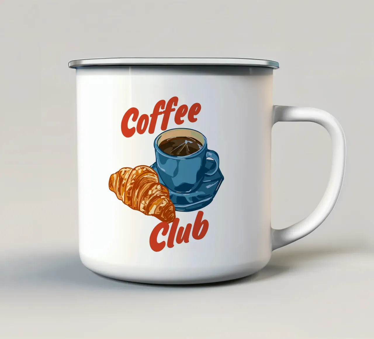 Coffee Club – Espresso & Croissant tazza in smalto da EDMPROJECT