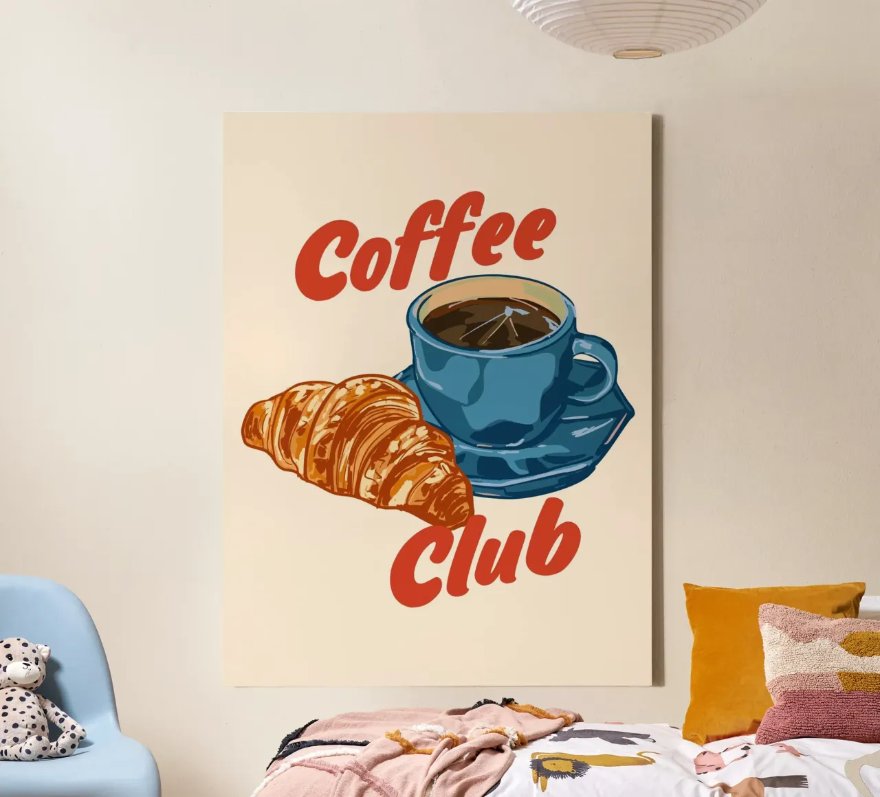 Coffee Club - Espresso & Croissant canvas met Baklijst van EDMPROJECT