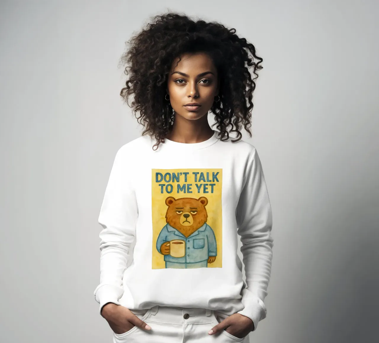 Sprich mich noch nicht an Bärenkunst Gemälde Sweatshirt von Mutiaram