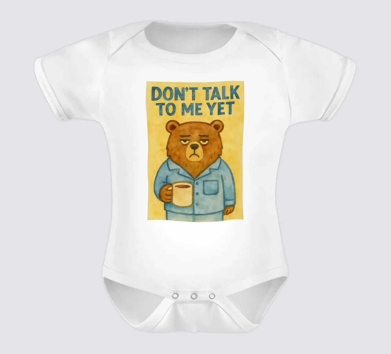 Sprich mich noch nicht an Bärenkunst Gemälde Kurzarm Babybody von Mutiaram