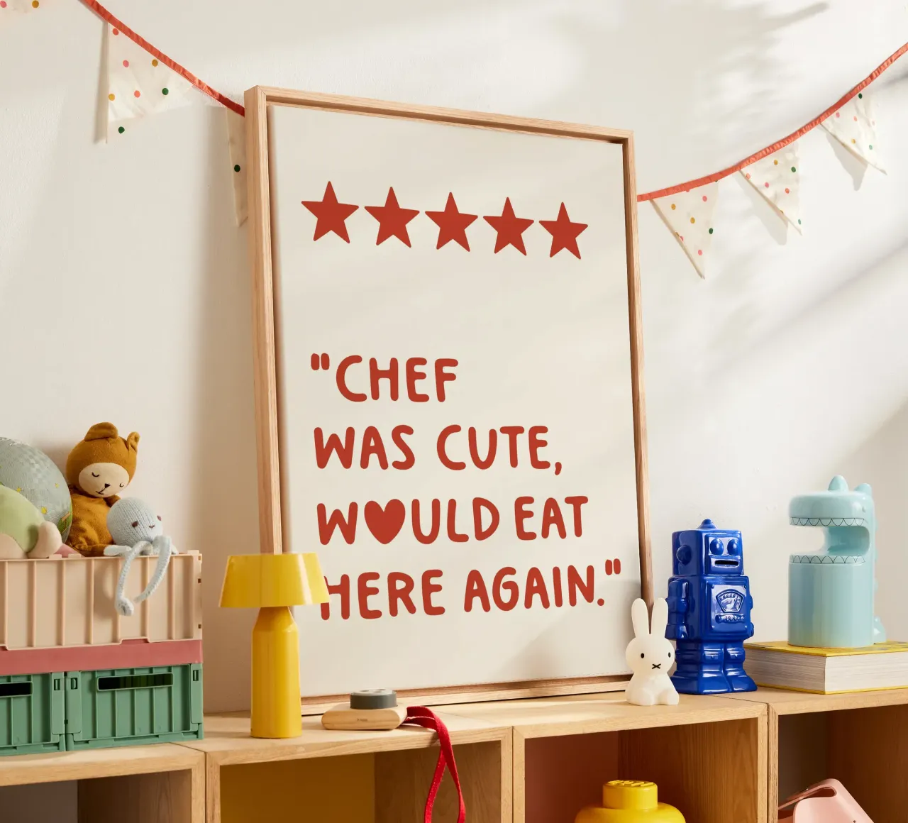 Chef was leuk zou hier zo weer eten Quote canvas met Baklijst van Paigaam Studio