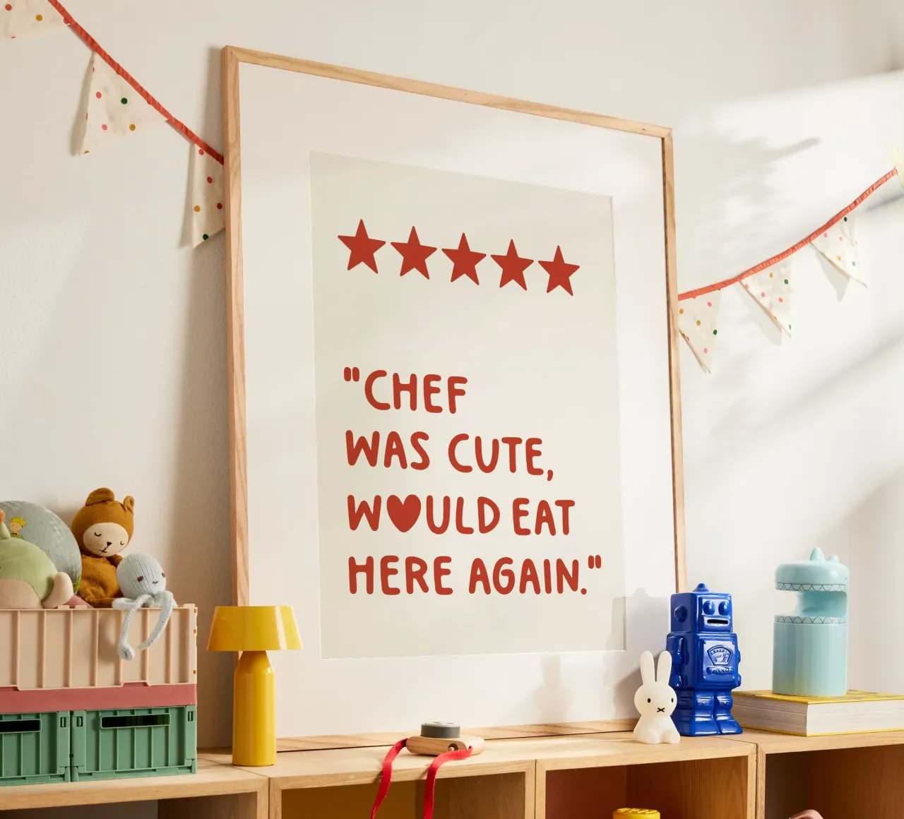 Chef Was Cute Would Eat Here Again Quote poster da Paigaam Studio