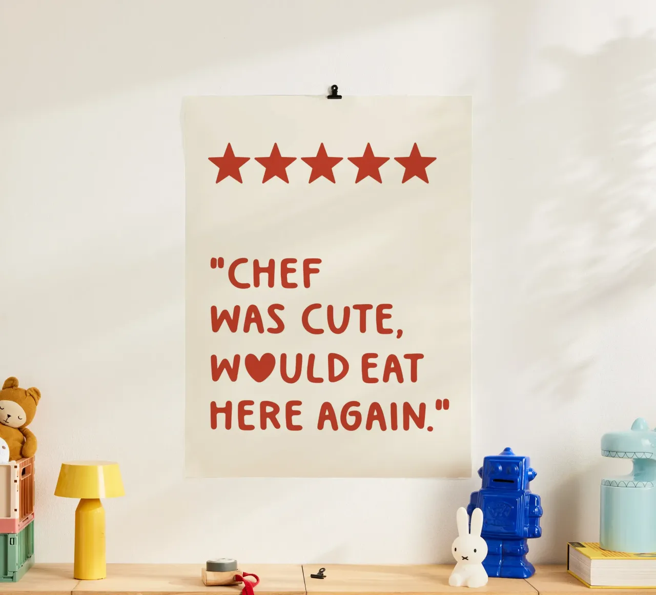 Chef Was Cute Would Eat Here Again Quote poster da Paigaam Studio