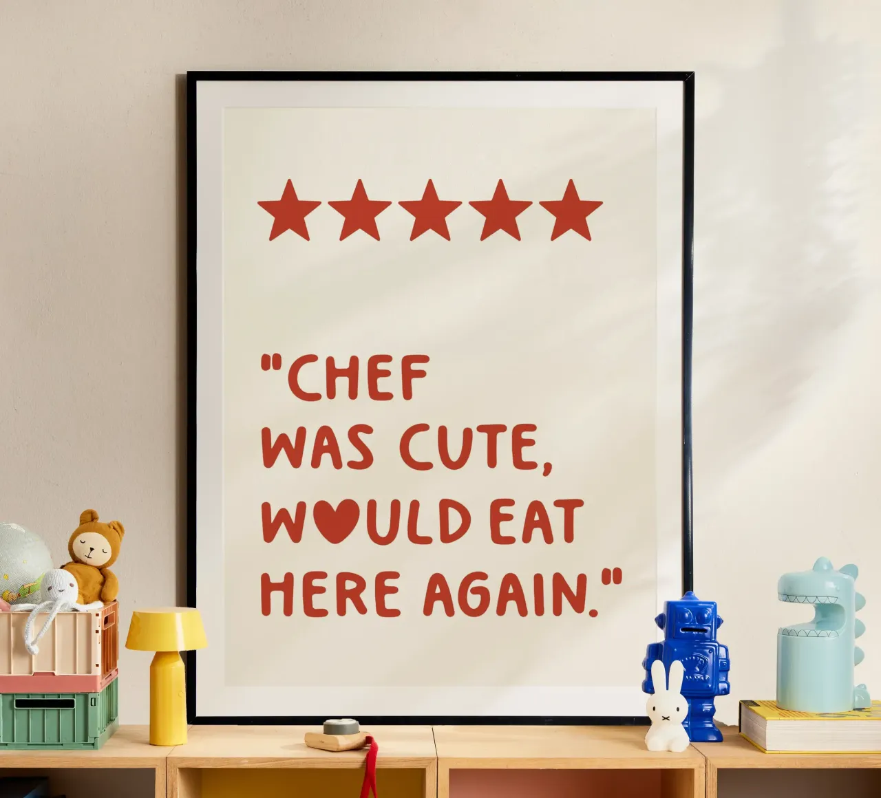 Chef Was Cute Would Eat Here Again Quote poster da Paigaam Studio