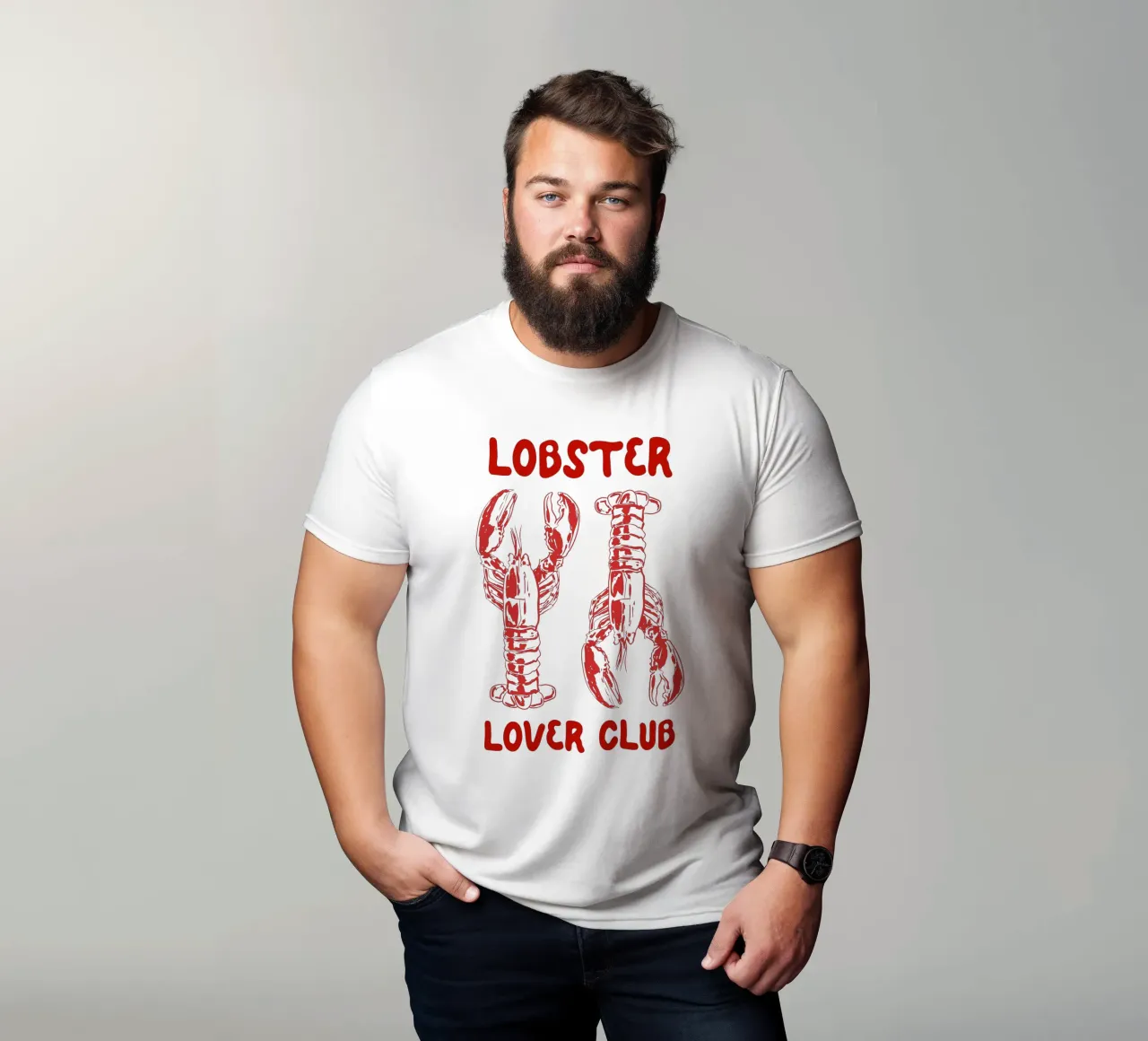 Lobster Lover Club – Nautical Seafood Illustration t-shirt by EDMPROJECT