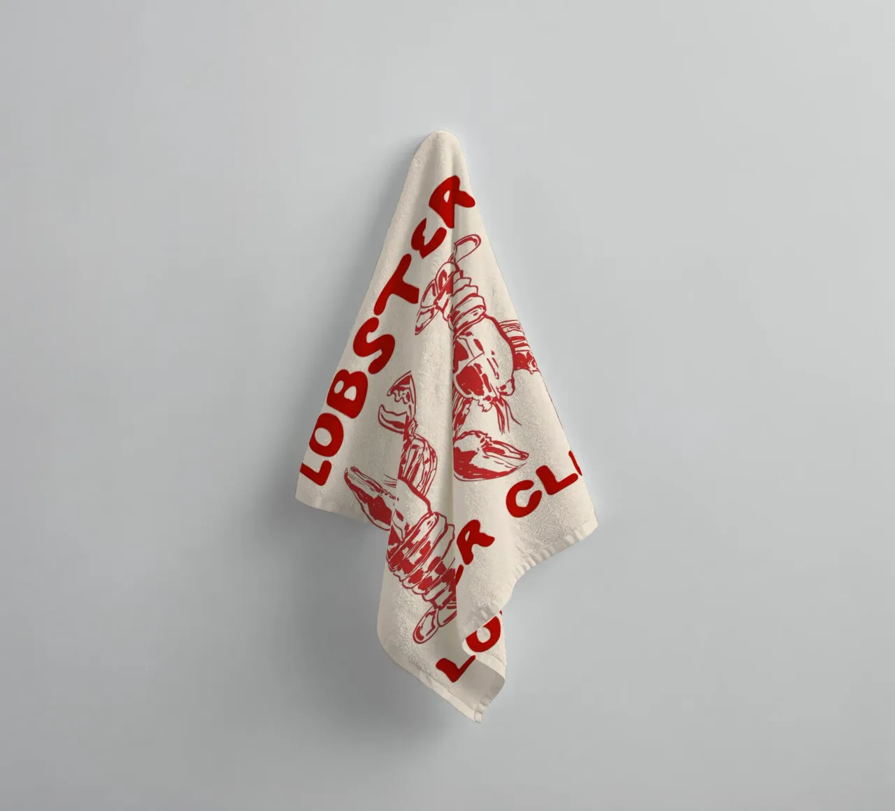 Lobster Lover Club – Nautical Seafood Illustration towel by EDMPROJECT